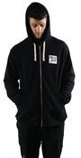 Image of Patch Zip Hoodie Black