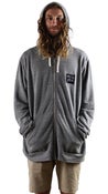 Image of Patch Zip Hoodie Grey Heather