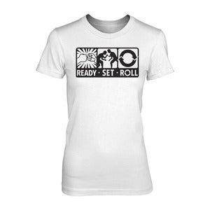 Image of Ground Fighter "Ready Set Roll" Shirt - White (Womens)