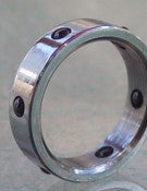 Image of Titanium Ring Tension Set Black Ball Bearings on Band