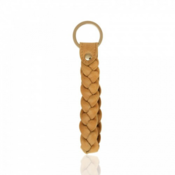 Image of Braided Leather Key Chain- Camel