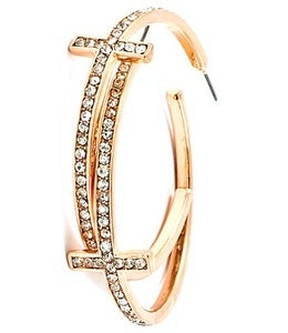 Image of CROSS HOOP EARRINGS