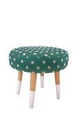 Image of Teal Polka Dot Footstool