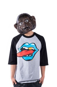 Image of Loud Mouth Raglan - Black/Grey