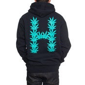 Image of HUF - LEAVES ZIP HOODIE (NAVY)