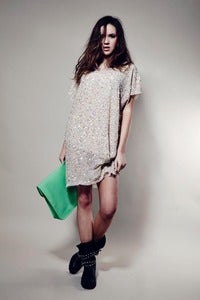 Image of Tempest cream Lucy sequin slouche dress 