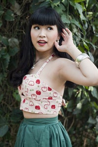 Image of Apple Print Cutout Bralet