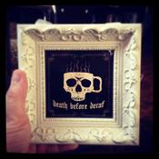 Image of Death Before Decaf Framed Wall Hanging