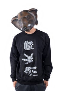 Image of Rock Paper Cut Dumbo Crew - Black