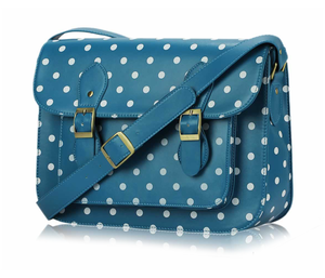 Image of Teal Polka Dot Classic Satchel