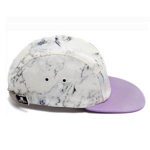 Image of MOUPIA X SHALLOWWW Marble/Lavender (leather) 5 Panel Hat