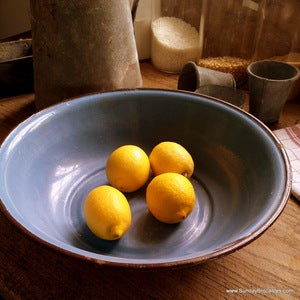 Image of French Blue Enamel Bowl