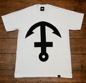 Image of Inverted Anchor Cross - White & Black