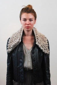 Image of markham  alpaca loop collar (shown in silver minx)