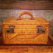 Image of Vintage handtooled leather travel case