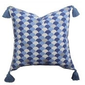 Image of Navy Arches Tassel Cushion Cover