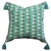 Image of Mint Arches Tassel Cushion Cover 