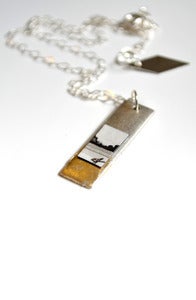 Image of "Silver + Gilded" Fine Art Collage Necklace