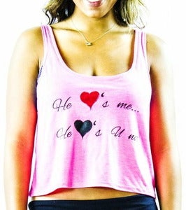Image of He Loves Me He Loves You Not Girls Cropped Tank