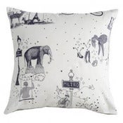 Image of Housse de coussin Jouy grise