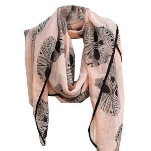 Image of Geo Skull Scarf - Powder Pink
