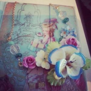 Image of May flowers; upcycled china flower statement necklace
