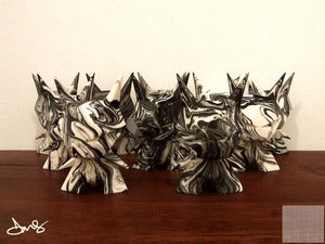Image of Evil Origami - GID black & white swirl. DMS x Alto