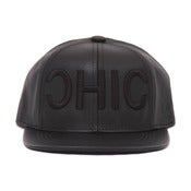 Image of OHIO/CHIC Leather 6 Panel Hat - BLK/BLK