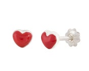 Image of Red Heart Stud Earrings