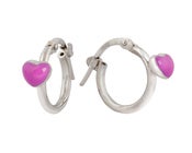 Image of Pink Heart Hoop Earrings