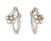 Image of White Daisy Hoop Earrings