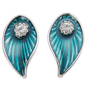 Image of Enamelled Leaf Earrings