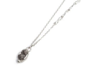 Image of Rough diamond pod pendant, sterling silver