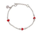 Image of Red Heart Charm Bracelet