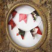 Image of Barkcloth Mini Bunting Flags - Darcey