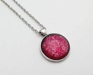 Image of Hand Painted Necklace - - Golden Berry in Antiqued Silver