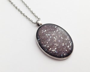Image of Hand Painted Necklace - - The Universal in Antiqued Silver