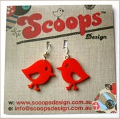 Image of Red Chirpy Bird Earrings