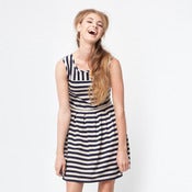 Image of wimbledon dress - navy stripe