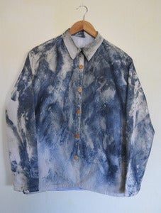 Image of Marble Dye Overshirt with Button Front and Inner Pocket