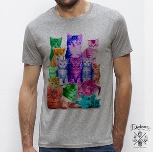 Image of T-shirt homme gris Pussycats colors
