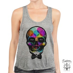 Image of Debardeur femme gris Skull Carpe Diem