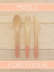 Image of Talheres Wood GLITTER PASTELS (10 unidades por ref.) 