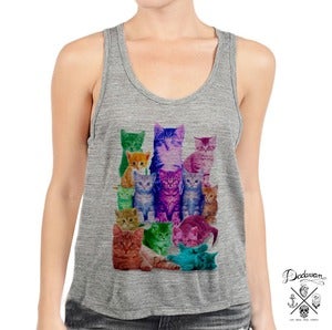 Image of Debardeur femme gris Cats colors