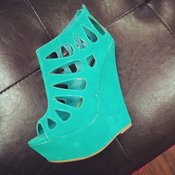 Image of Sea Green Caged Wedge 