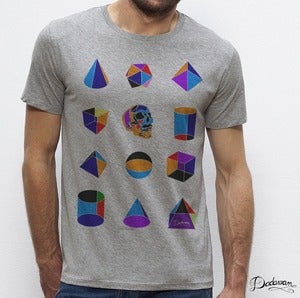 Image of T-shirt homme gris Geometric shapes colors