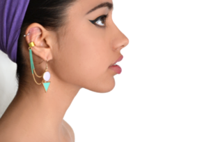 Image of purple 'n green earcuff