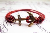 Image of Pulsera Cabo Nudos Rojo/Negro
