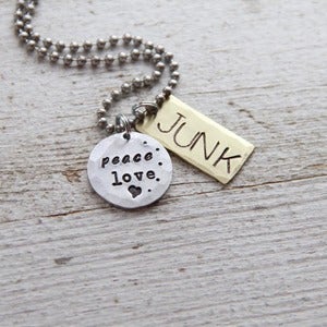 Image of Peace Love and Junk necklace