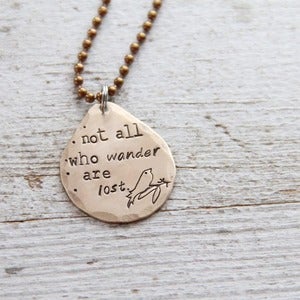 Image of Not all who Wander necklace 